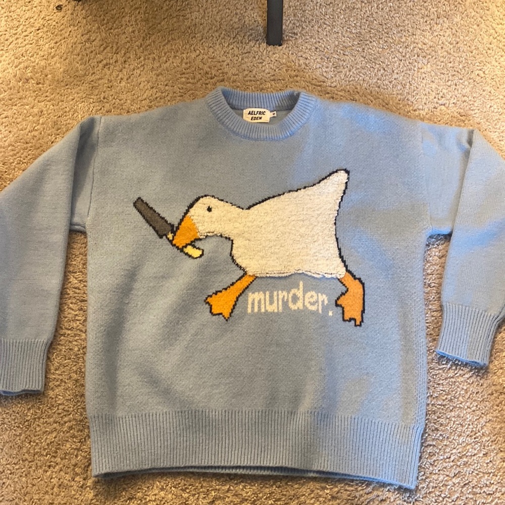 Aelfric Eden Cute Murder Goose Pattern Knit Sweater